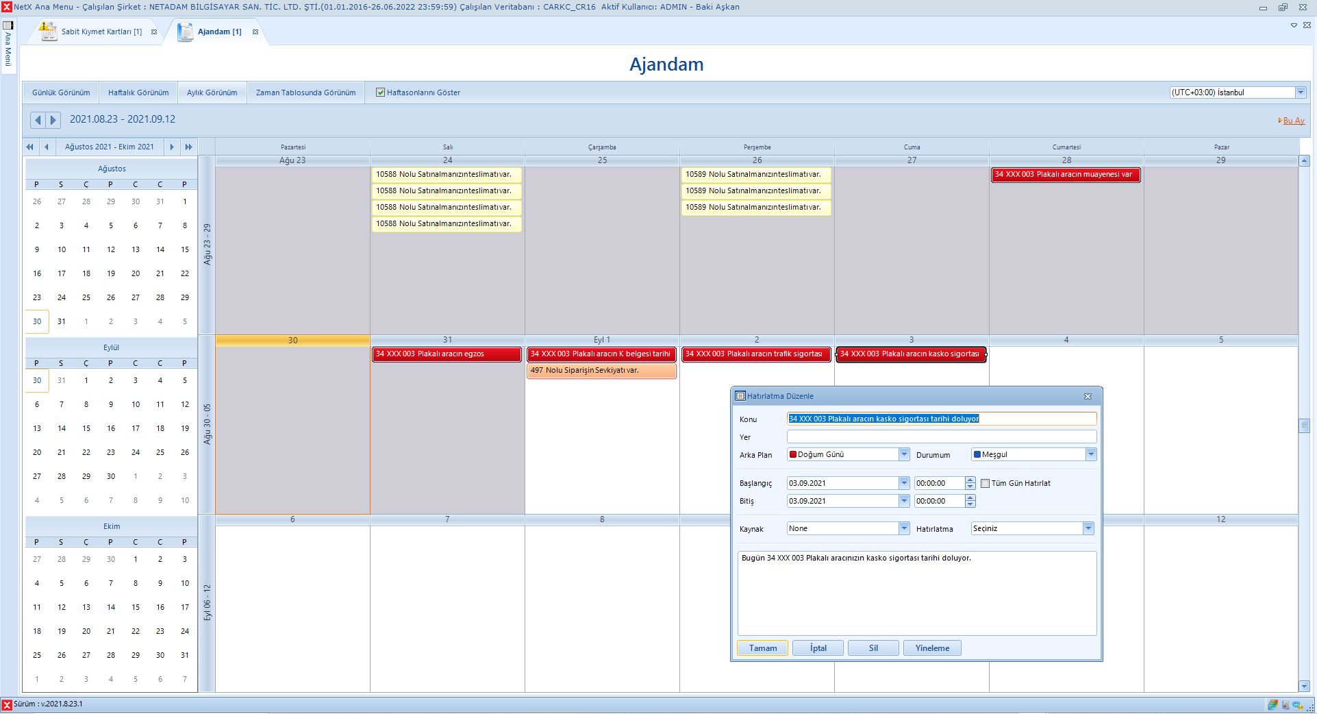 Sabit Kıymet Ajandası