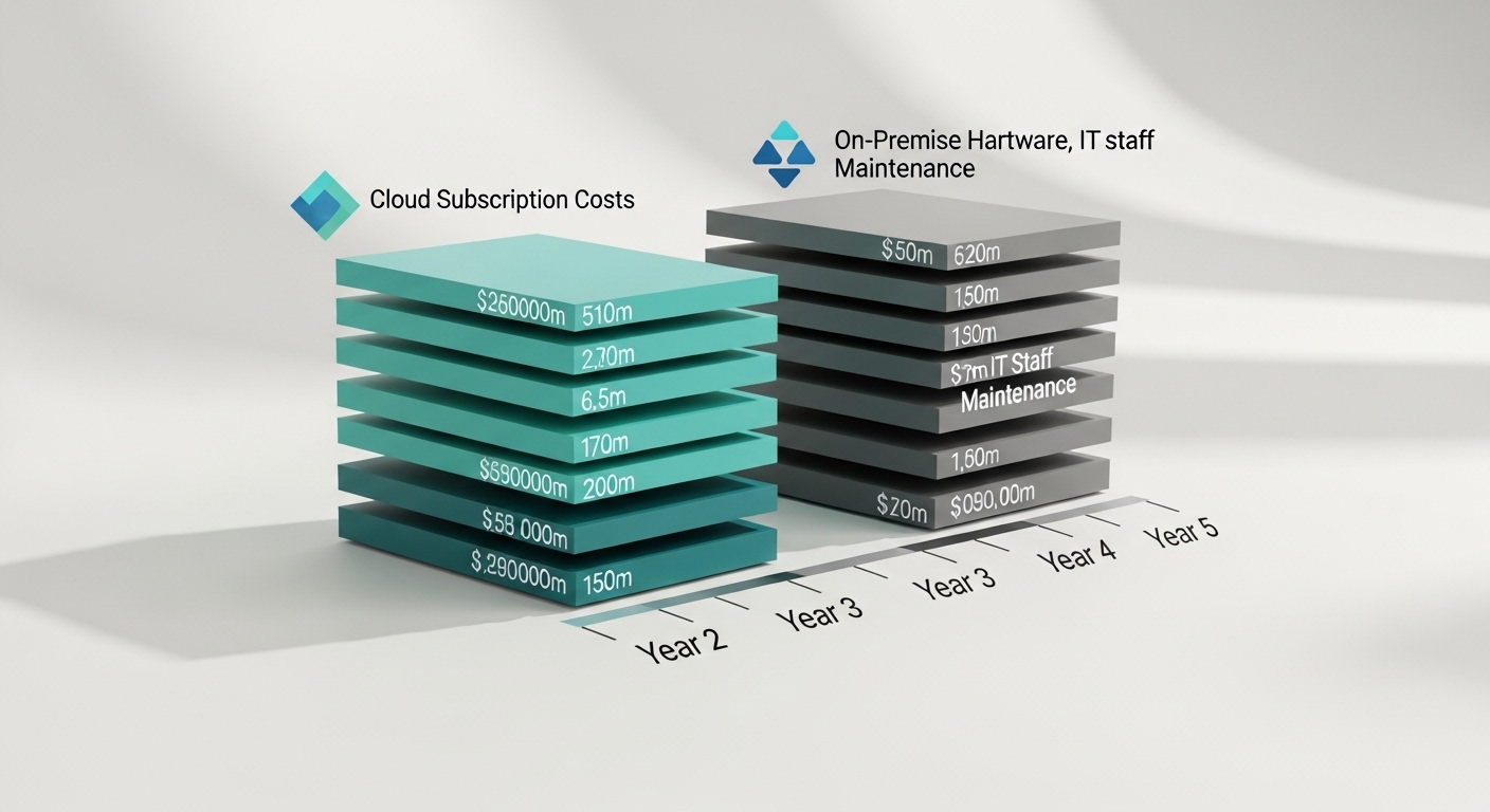 ERP toplam sahip olma maliyeti TCO bulut yerinde karşılaştırma