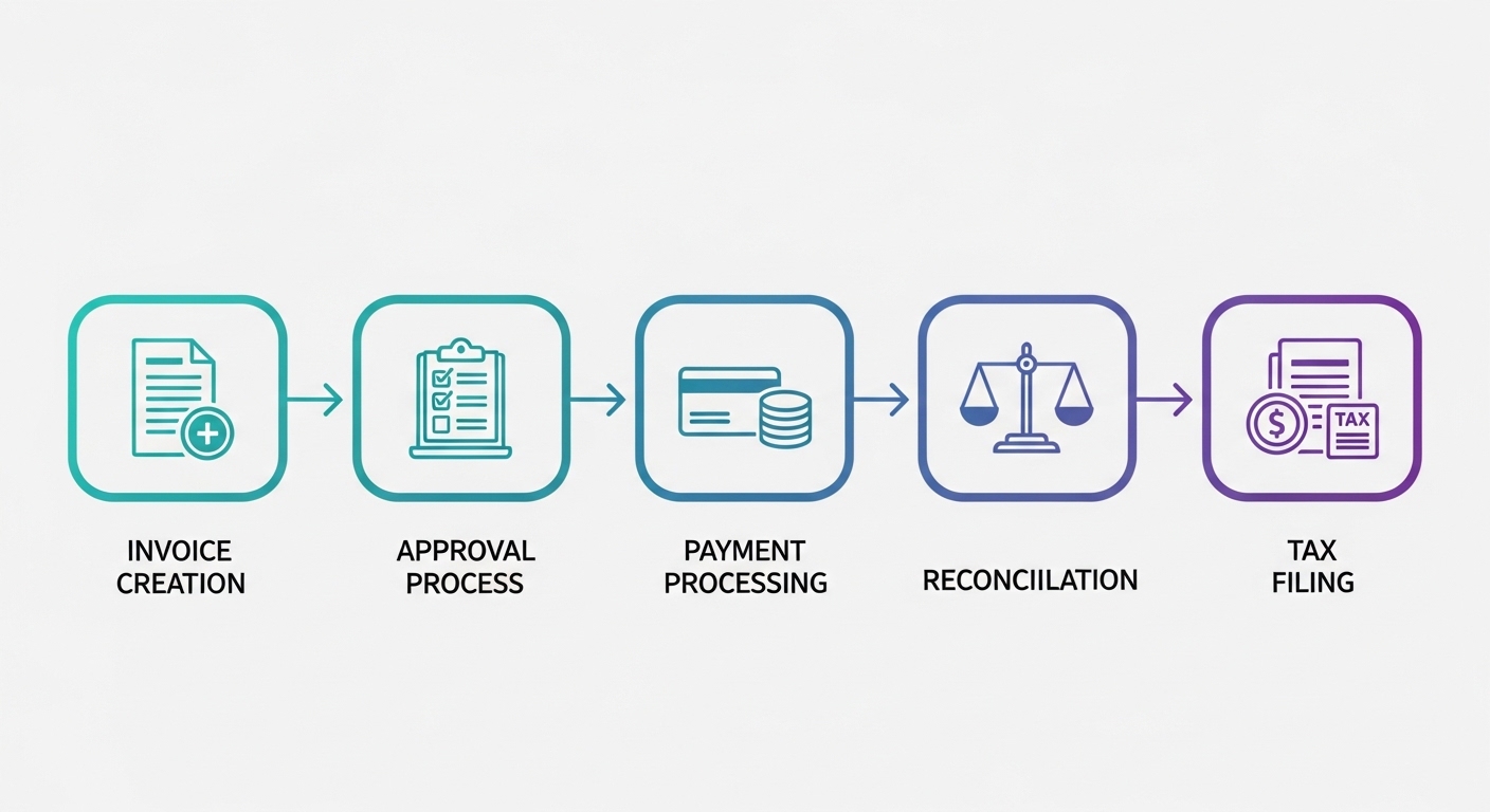 Muhasebe programı iş akışı — fatura kesiminden beyanname oluşturmaya