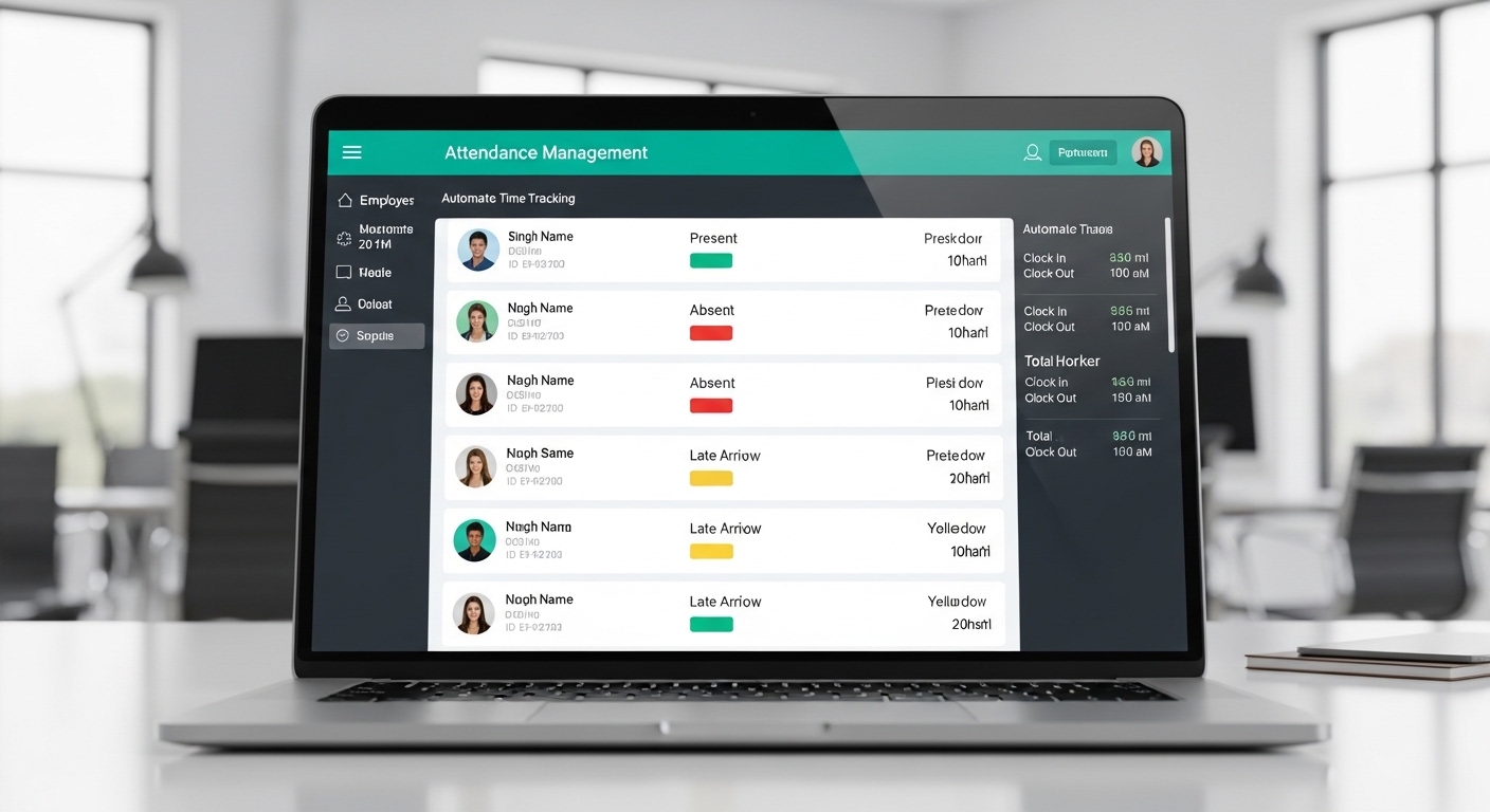 Dijital puantaj yazılım ekranı otomatik devam takip