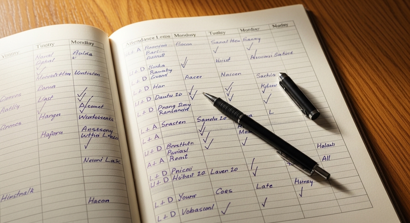 Manuel puantaj defteri kağıt tabanlı devam takip