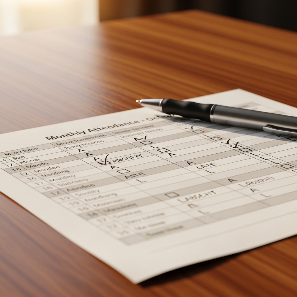 Puantaj cetveli örneği aylık çalışma tablosu