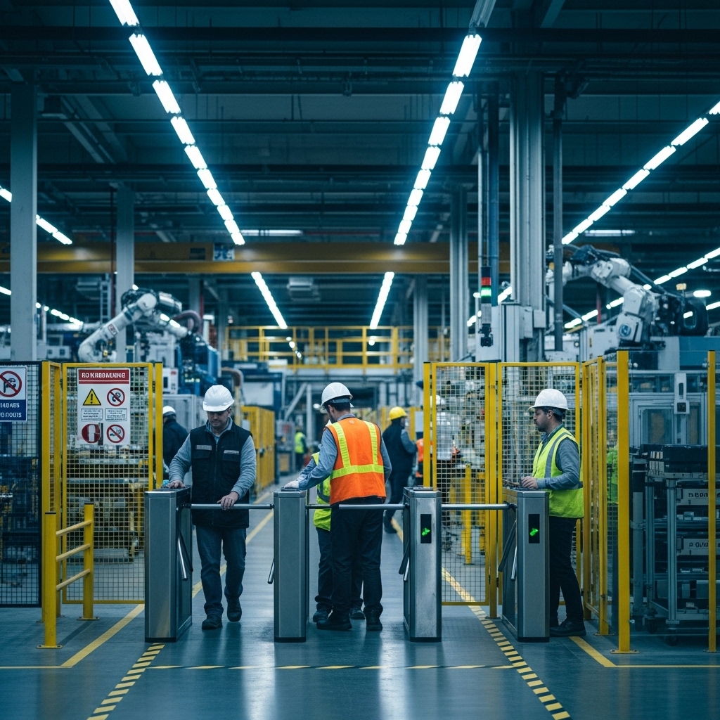 Fabrika vardiya puantaj takibi üretim ortamı