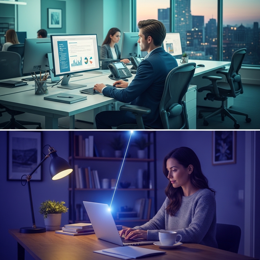 Ofis hibrit çalışma modeli uzaktan puantaj