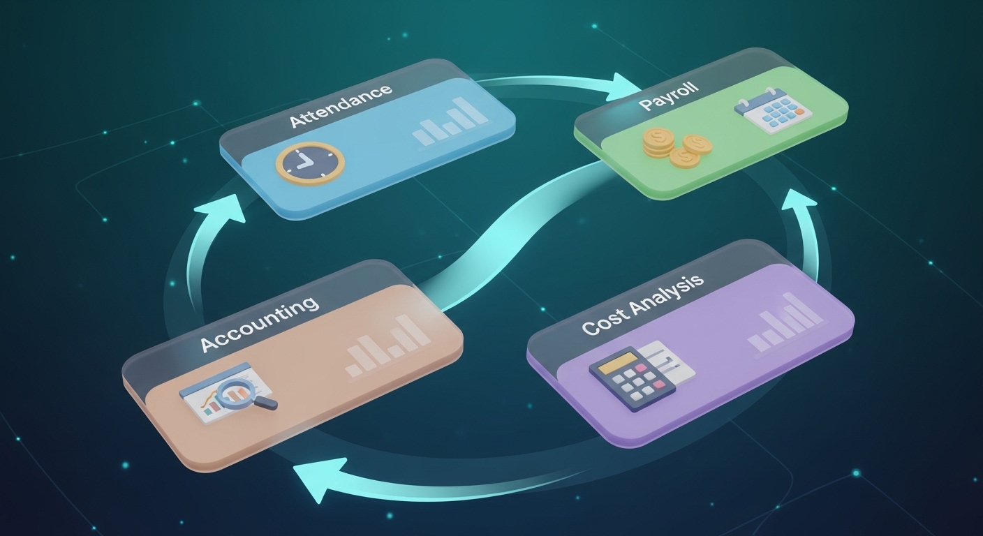 ERP puantaj bordro muhasebe entegrasyon akışı