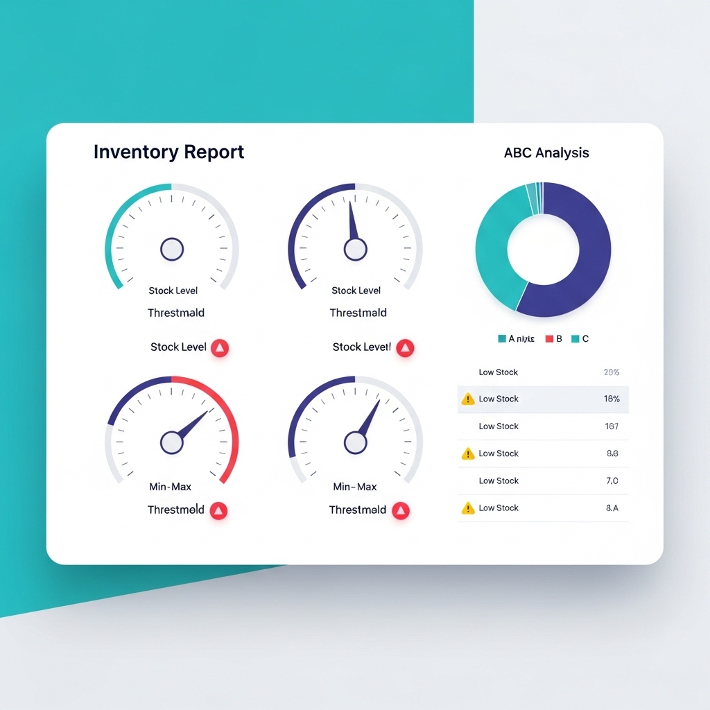 Stok takip programında anlık envanter raporu ve stok seviye göstergesi